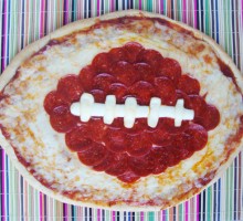 Pepperoni Football Pizza with Rhodes