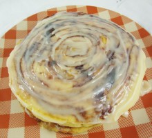 Friends, Food and Family…Cinnamon Roll Pancakes with Cream Cheese Glaze